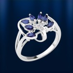  Goldring mit Brillanten & Saphir