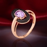 Vergoldeter Silberring. Amethyst