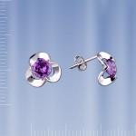  Ohrstecker Sterling Silber . Amethyst