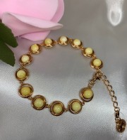 Серебряный позолоченный браслет. Королевский янтарь