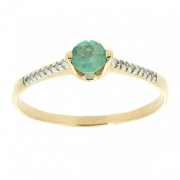 Goldring mit Smaragd und Diamanten