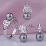 Silberset mit Perle & Fianiten