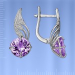 Ohrringe mit Amethyst Silber 925°