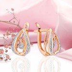 Золотые серьги Танцующий бриллиант