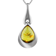 Silberanhaenger "Charme". Bernstein