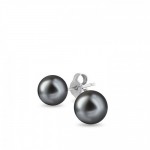Silberne Nieten Ohrringe mit Perlen