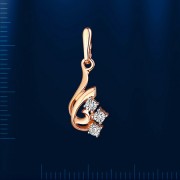 Anhaenger mit Brillanten. Rotgold