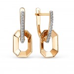 Серьги золотые с фианитами