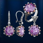 Silberset mit Amethyst 