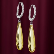 Earrings aus Weissgold mit Brilliant und Citring