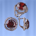 Гарнитур серебряный Зазеркалье с гранатом