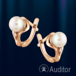 Russische Goldschmuck 585 Ohrringe mit Perlen