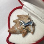 Серебряная подвеска "Осень". Коралл и фианит