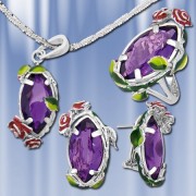 Garnitur mit Amethyst Silber 925