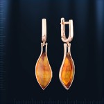 Ohrringe russisches Gold mit Bernstein 