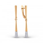 Серьги золотые с фианитами