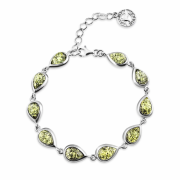 Silberarmband "Tau". Gruener Bernstein