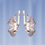  Русское серебро с золотом. Серьги Ноктюрн