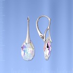 Ohrhaenger mit Swarovski® Kristallen. Silber