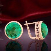 Russisches Gold Ohrringe mit Swarovski®. Rotgold