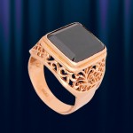 Кольцо -Печатка золотая "Фианит"
