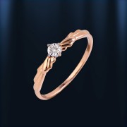  Золотое кольцо с бриллиантом. Русское золото