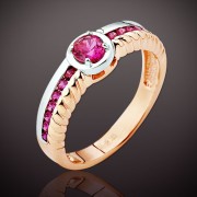  Goldring mit Rubinen Korund