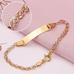 Kinderarmband mit Gravurplatte Bicolor Gold 585