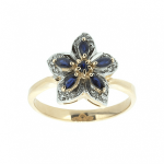 Goldener Ring mit Saphiren und Brillanten