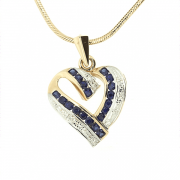 Goldener Anhänger mit Saphiren und Brillanten