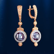 Ohrhaenger mit Korund Alexandrit Russgold