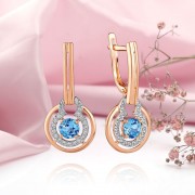 Goldohrhaenger mit Topas & Zirkonia