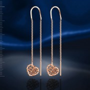 Goldene Ohrhaenger zum Durchziehen "Herz"