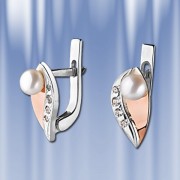 Russische Silber und Gold Ohrringe mit Perlen