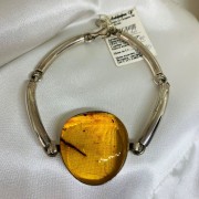 Silberarmband "Sonne". Bernstein