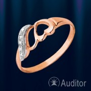 Ring aus Rotgold und Weissgold mit Diamanten