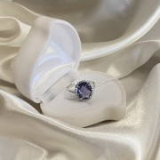 Silberring "Nebel". Amethyst & Zirkonia