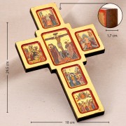 Крест деревянный, 6 икон