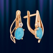 Ohrringe russisches Gold & Tuerkis