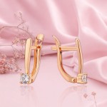 Купить золотые серьги с фианитами