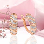 Русское золото 585 серьги с фианитами