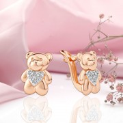 Золотые серьги для детей Фианиты