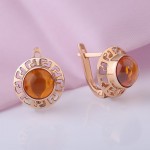  Ohrringe mit Bernstein. Russisches Gold