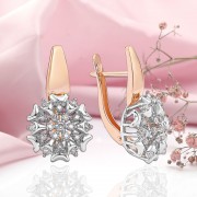 Goldohrringe mit Diamanten Russisches Gold 585