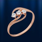 Goldring mit Brillanten. Bicolor