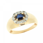 Золотое кольцо с сапфиром и бриллиантами