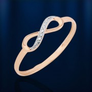Золотое кольцо с бриллиантами Бесконечность