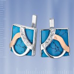 Ohrringe mit Tuerkis. Silber & Gold 