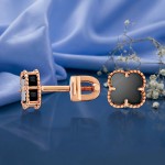 Ohrstecker Rotgold 585 Onyx Ø 6 mm