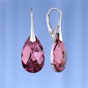 Ohrhaenger mit Swarovski® Kristallen. Silber